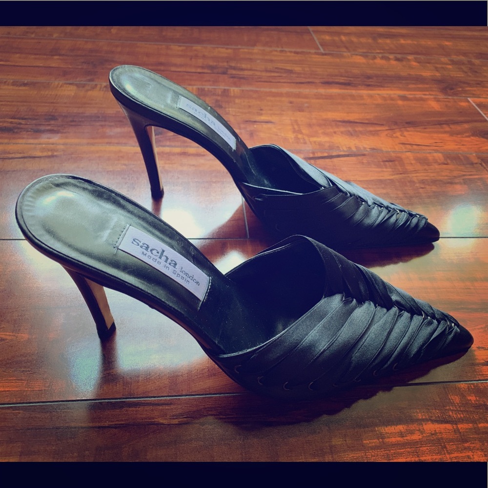 Sacha London sexy satin ribbon heels pumps 7b